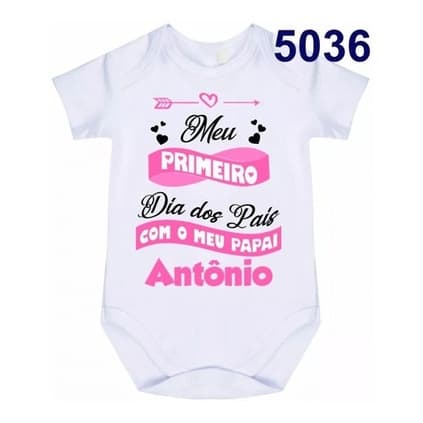 Body Bebê  Dia Dos Pais Com Nome Do Pai Cód 5036