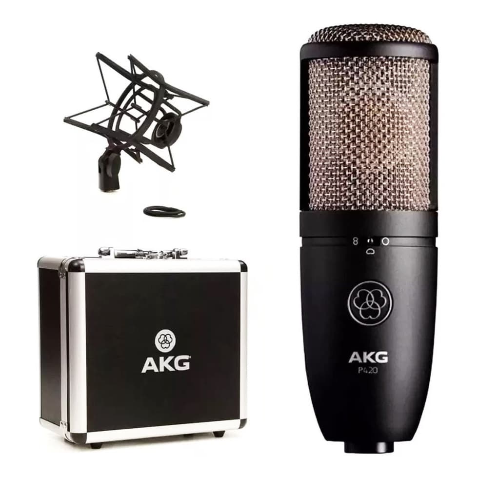 Microfone AKG Condensador Estúdio P420 Profissional Cardioide Omnidirecional - Preto
