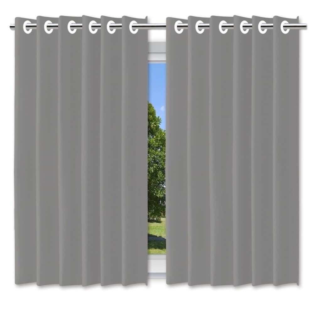 Cortina Blackout Pelicula C/Ilhos Cinza 280x180