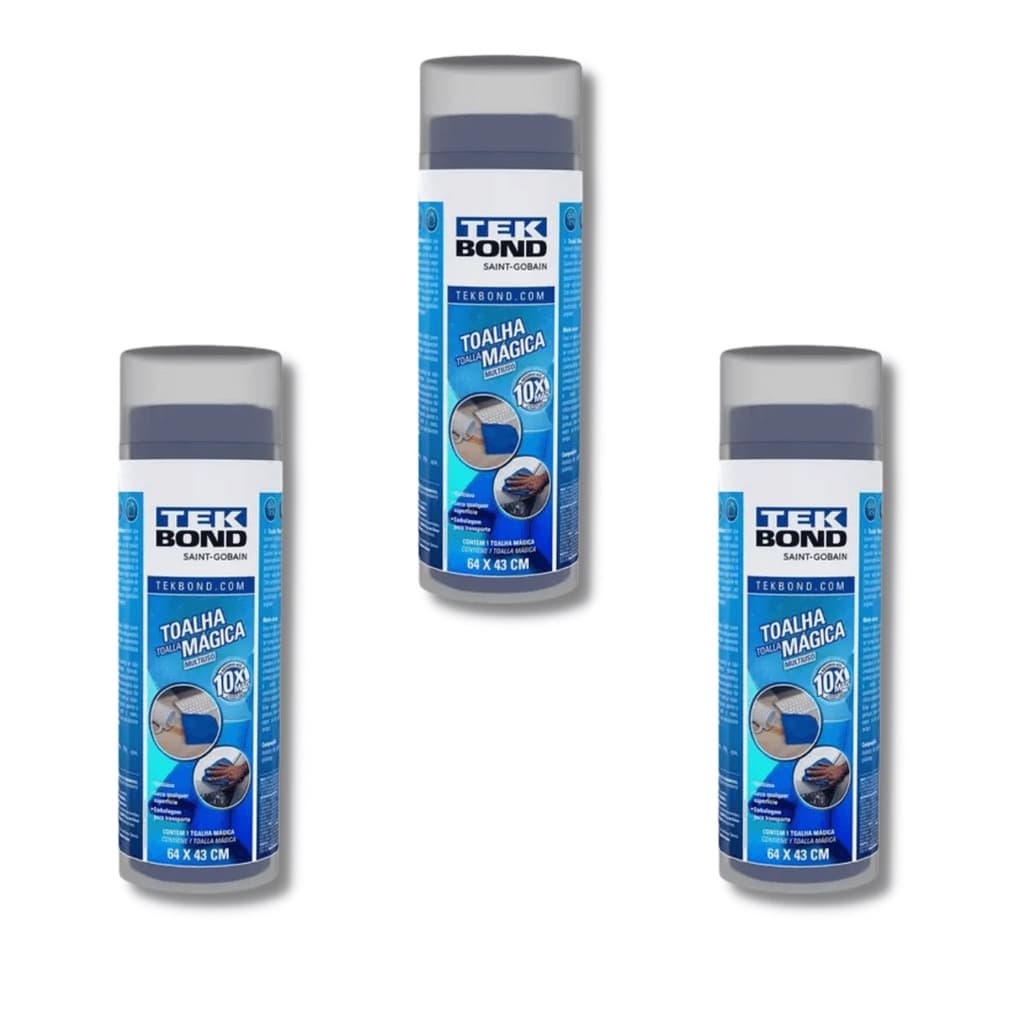 KIT COM 3 TOALHA MAGICA TEKBOND 64X43CM