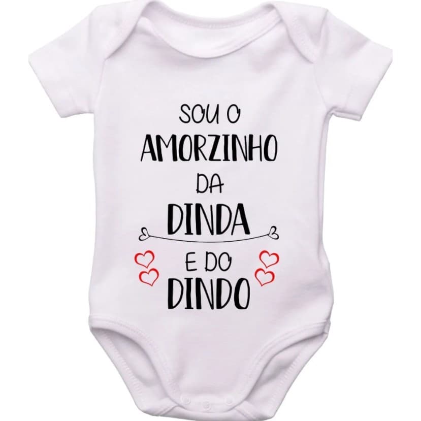 Body roupinha de bebê personalizado sou o amorzinho da dinda e do dindo