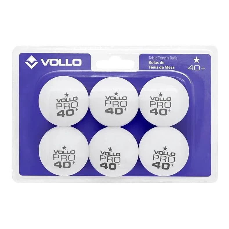 06 Bolas Bolinha Tenis De Mesa Ping Pong 1 Estrela Vollo Pro 40+ Profissional