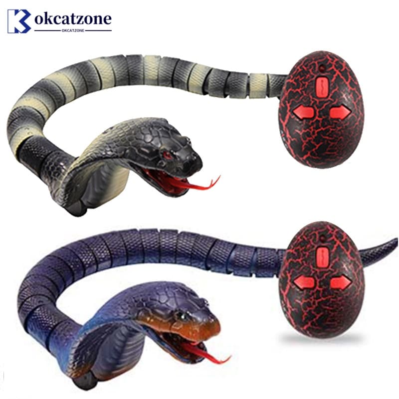 OKCATZONE Lifelike Realista Controle Remoto Rei Naja Cobra Long Range Brinquedo De Carregável