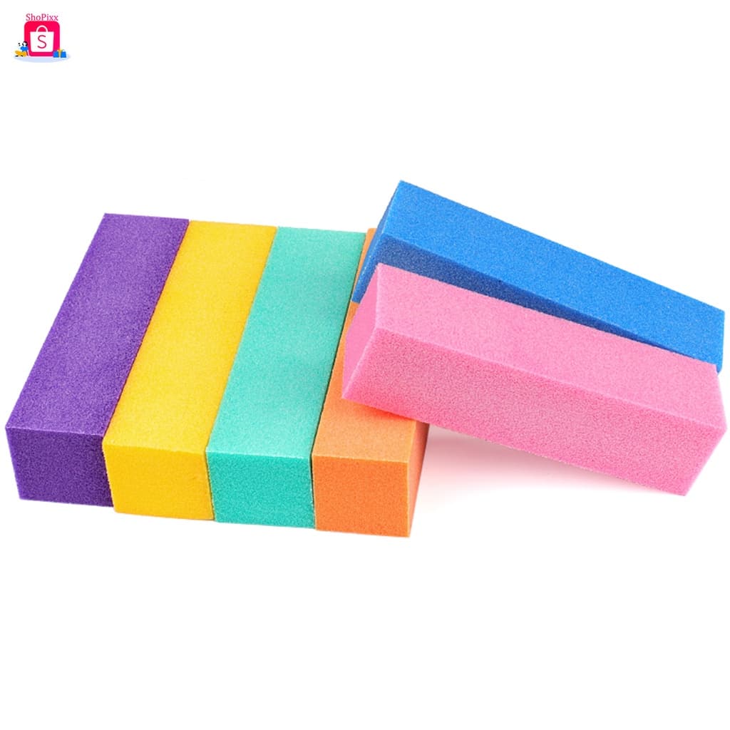 Kit 6 Lixa Bloco Fecha Poros Para Unha Postiças E Naturais Manicure e Pedicure