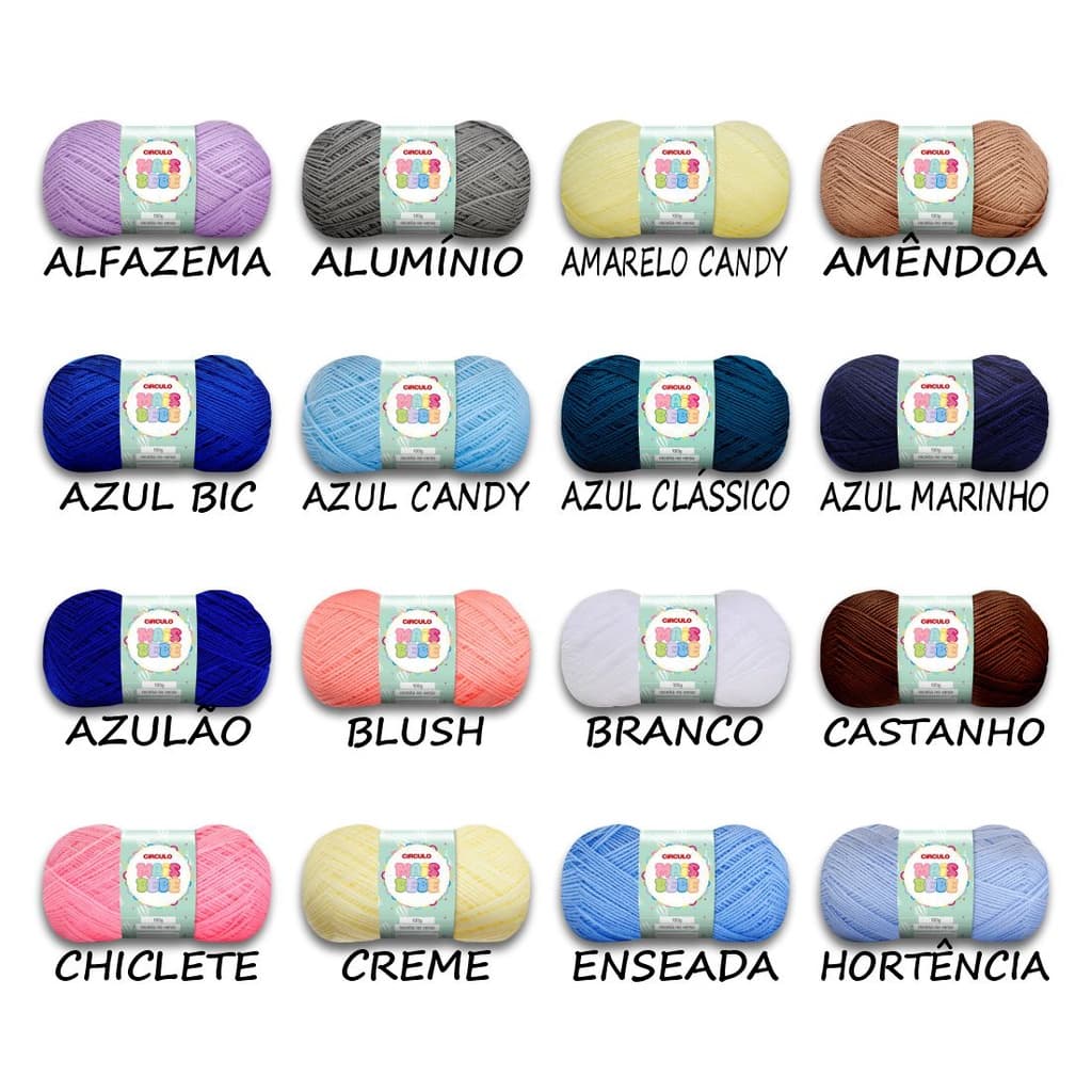 Lã Mais bebê 500 Metros Circulo Colorida Tricô Crochê 100gr