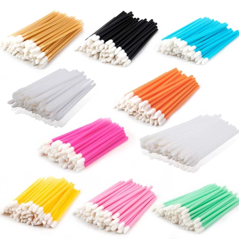 50pçs Maquiagem Lábio Escova Descartável Batom Gloss Wands Aplicador Pincéis Labiais Extensão Portátil Ferramenta De Beleza Cosmética