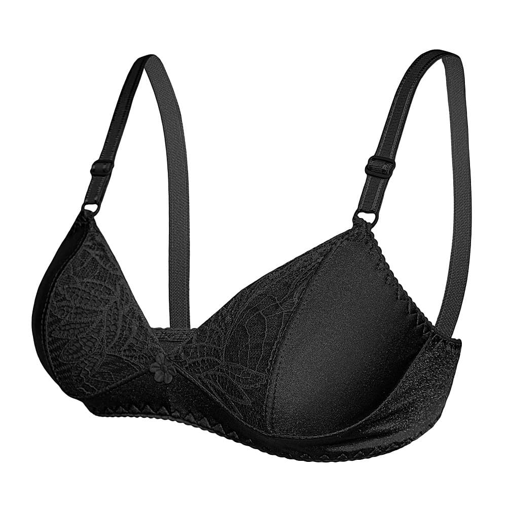 Kit 5 Sutiã Sem Bojo Laycra Rendinha Frente Forro Algodão Conforto Adolescente Empório Da Roupa