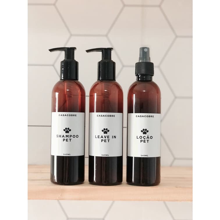 Kit Mini Frasco PET 240ml - 3 Peças