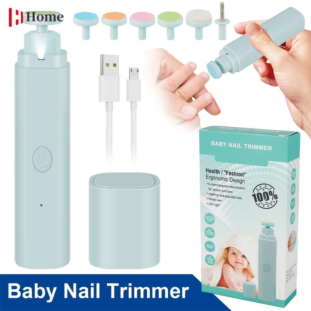 Kit De Aparador De Unhas De Bebê Lima Elétrica Com 6 Modos De Lixa