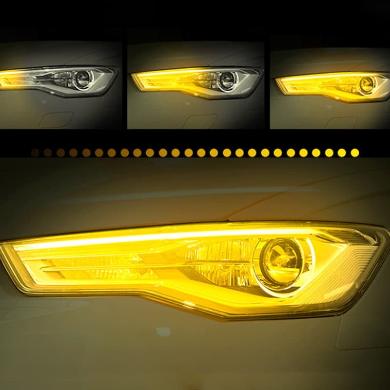 Carro LED DRL Tira 30CM 45CM 60CM Luz De Sinal Volta Flexível Tubo Macio Guia Lâmpada Carros Luzes Diurnas 12V Nevoeiro