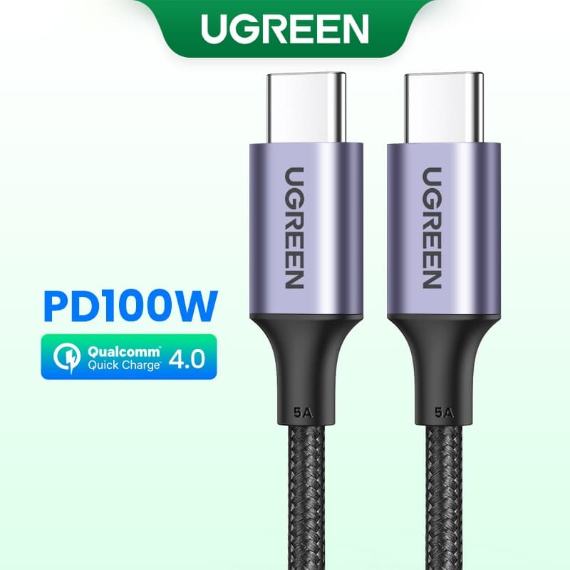 Cabo USB UGREEN PD100W C Para Tipo Carregador Rápido Xiaomi Samsung MacBook iPad 5A Telefone Móvel