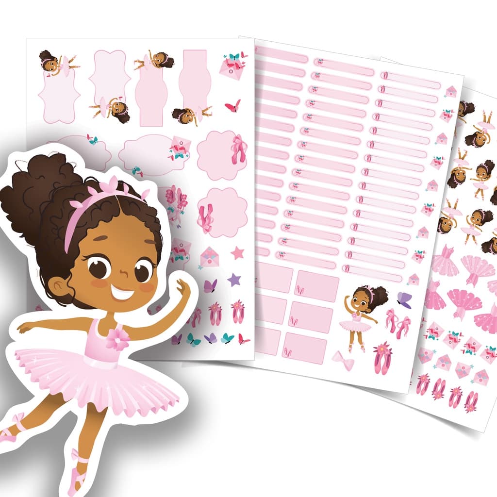 Etiquetas Escolares Bailarina Negra Parda Kit Jumbo