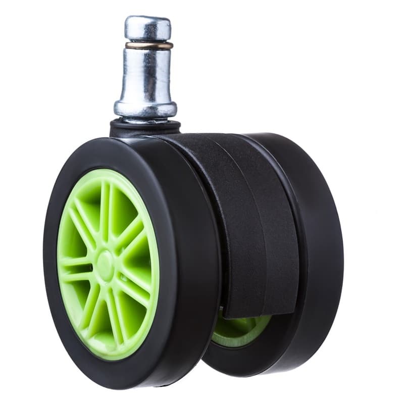 Rodízio P/ Cadeira Gamer 55mm Verde Anti-Risco Giratório