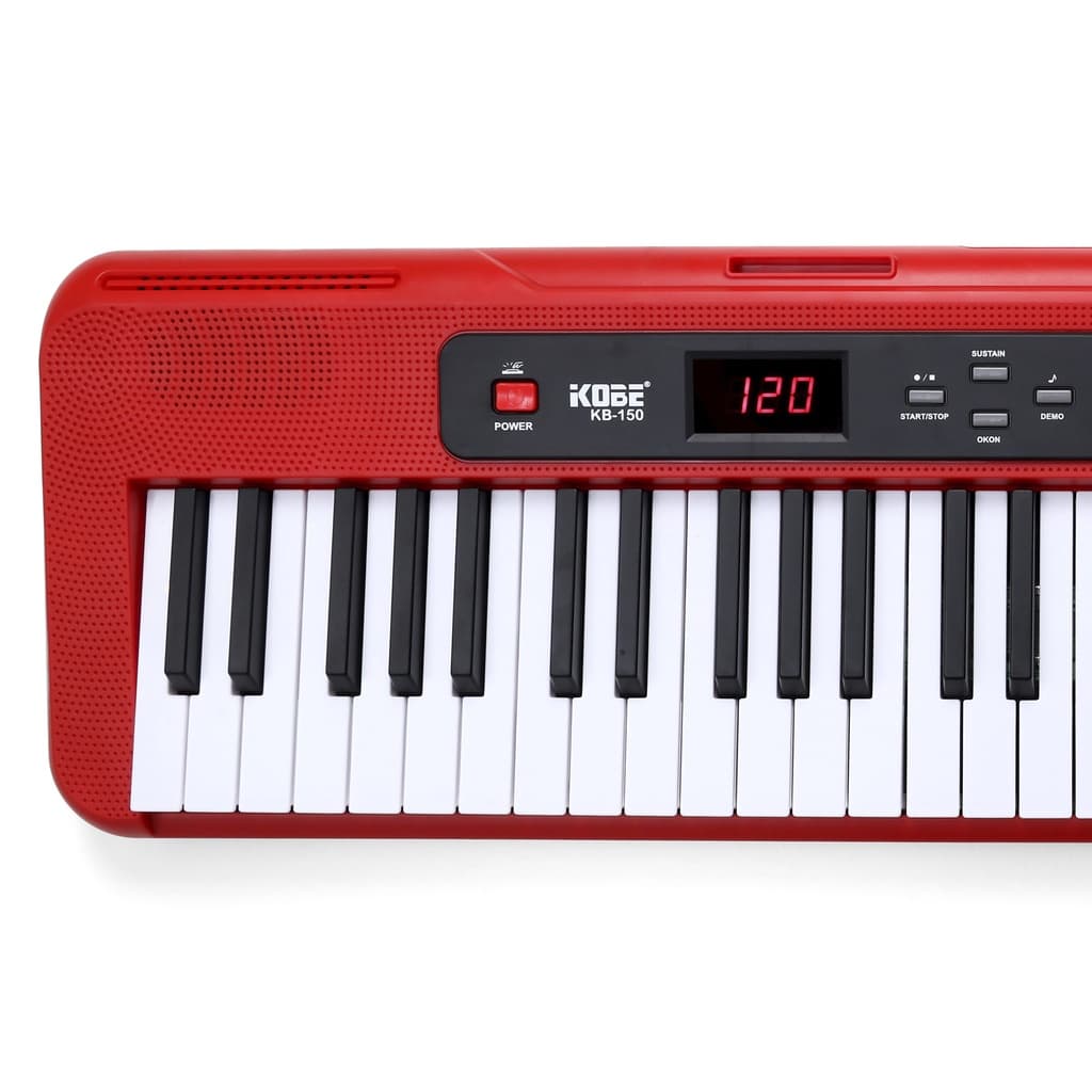 Teclado Musical Kobe KB-150 RD Vermelho 61 Teclas Com Fonte