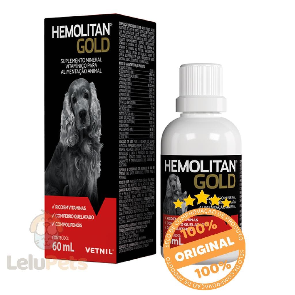 Suplemento Vitaminico Hemolitan Gold Vetnil 60ml.