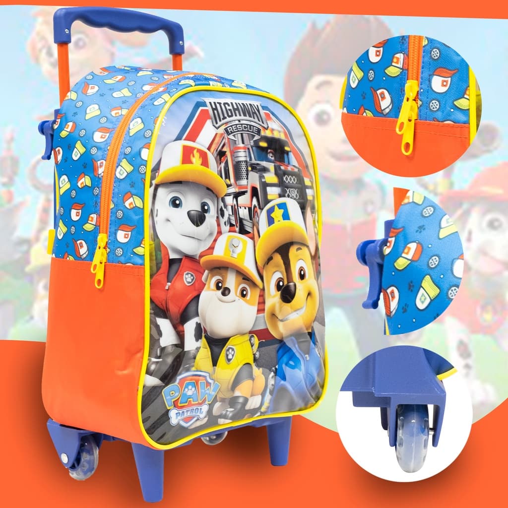 Mochila De Rodinhas Patrulha Canina Infantil Escolar Original
