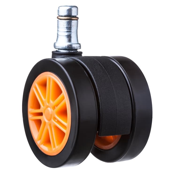 Rodízio P/ Cadeira Gamer 55mm Laranja  Anti-Risco Giratório