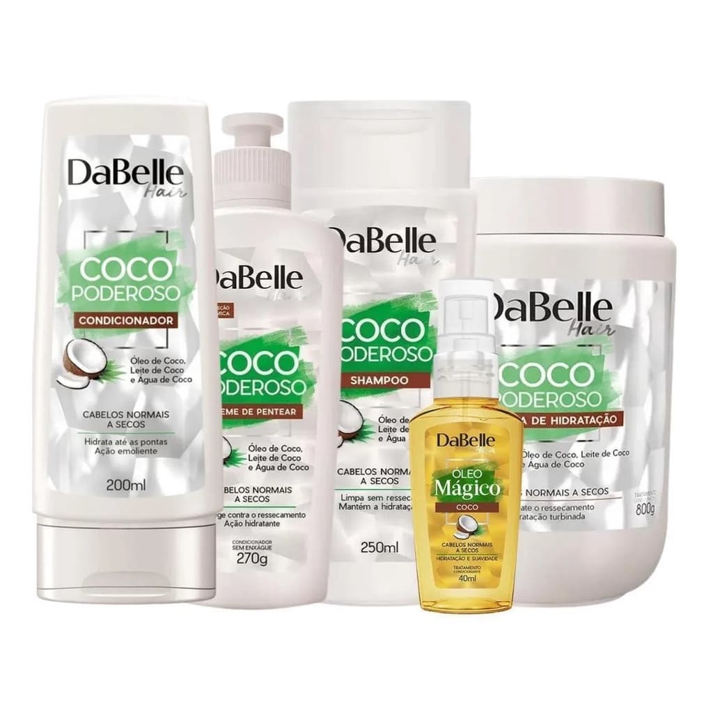 Kit Capilar Dabelle Hair Coco Poderoso -05 itens