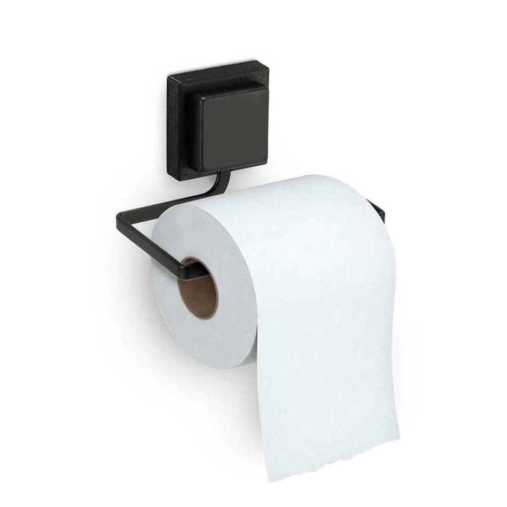 Porta Papel Higiênico Adesivo Piatina Black Preto Suporte Banheiro