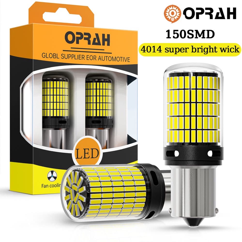 (2PCS) 1156 BA15S P21W 1156 BAU15S PY21W 1157 Bay15d P21-5W T20 7440 W21W 743 W21 LED Super Brilhante Sinal 4014 150SMD Luz Traseira De Freio Carro Com De