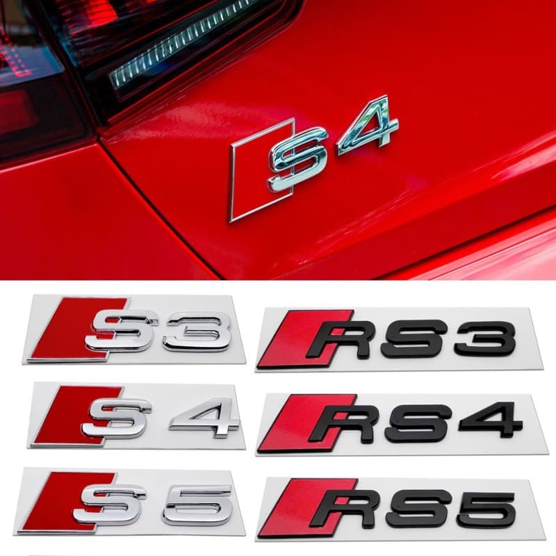 Adesivo De Carro Com Emblema Para Audi Sline S3 S4 S5 S6 S8 RS3 De Metal Traseiro Decoração Do Crachá Porta-Malas