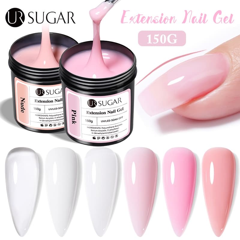 UR SUGAR 150g Gel De Extensão De Unhas Dura Transparente Natural Cor Francês De Molho LED Goma UV Construção