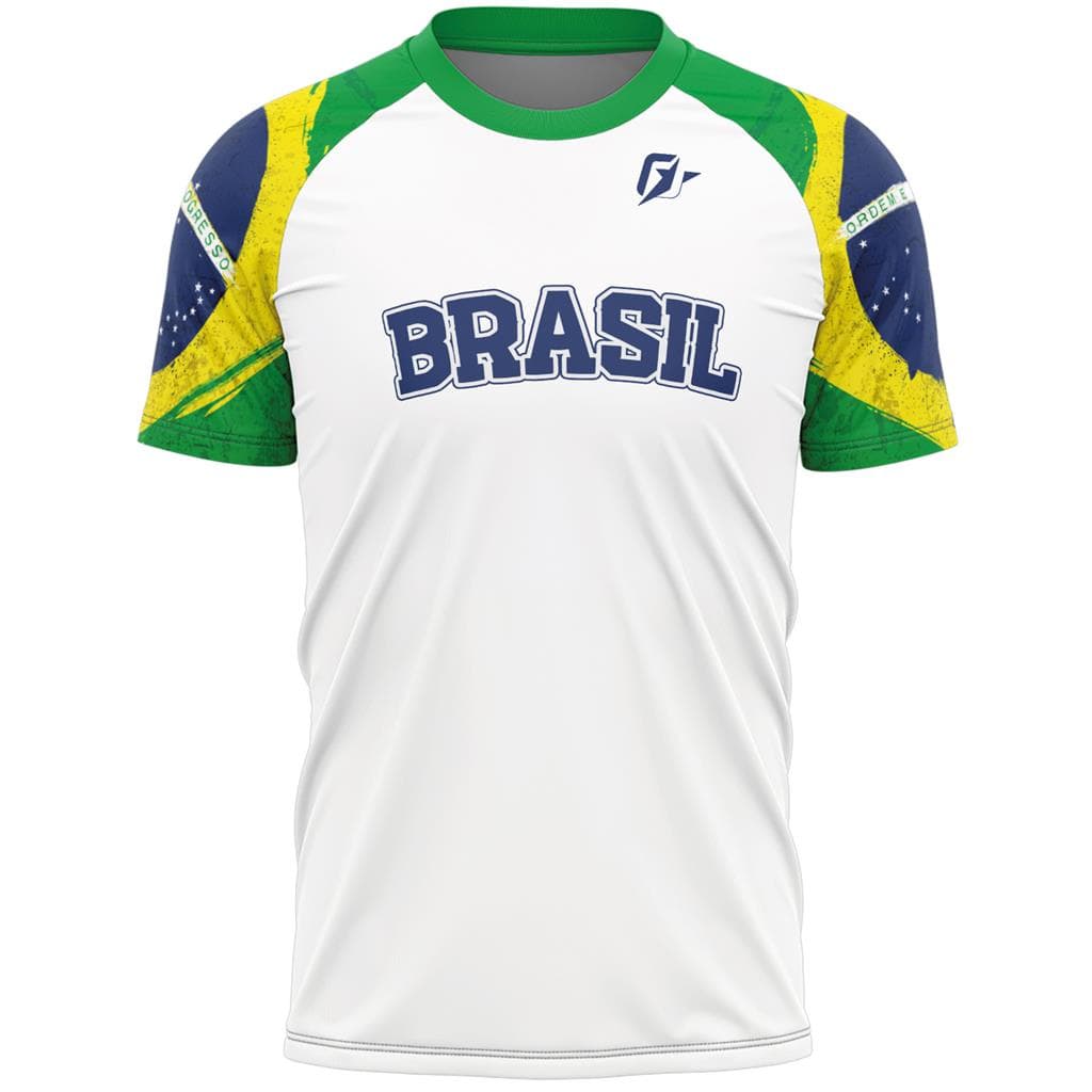 Camiseta Filtro UV Brasil Bandeira OverFame Branco