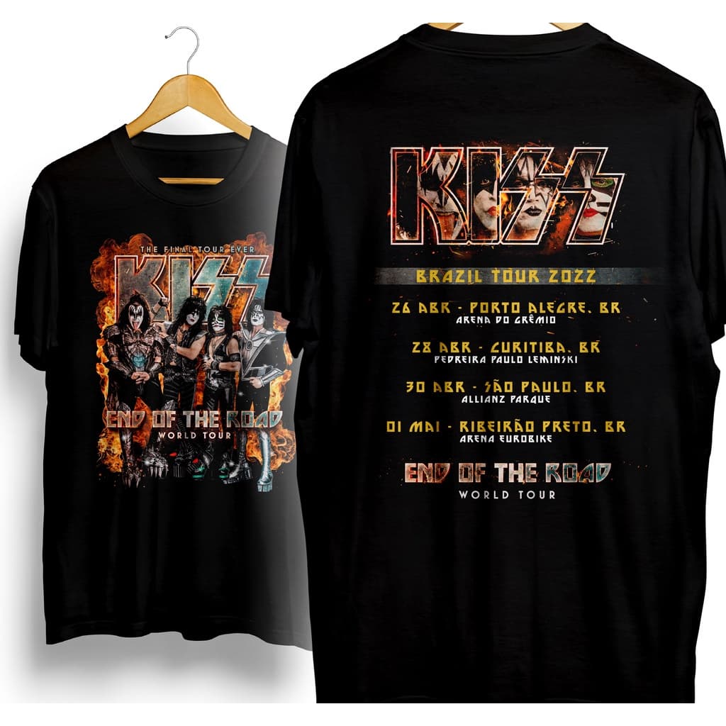 Camiseta Kiss End Of The Road World Tour Brasil Brazil 2022 -CASL.