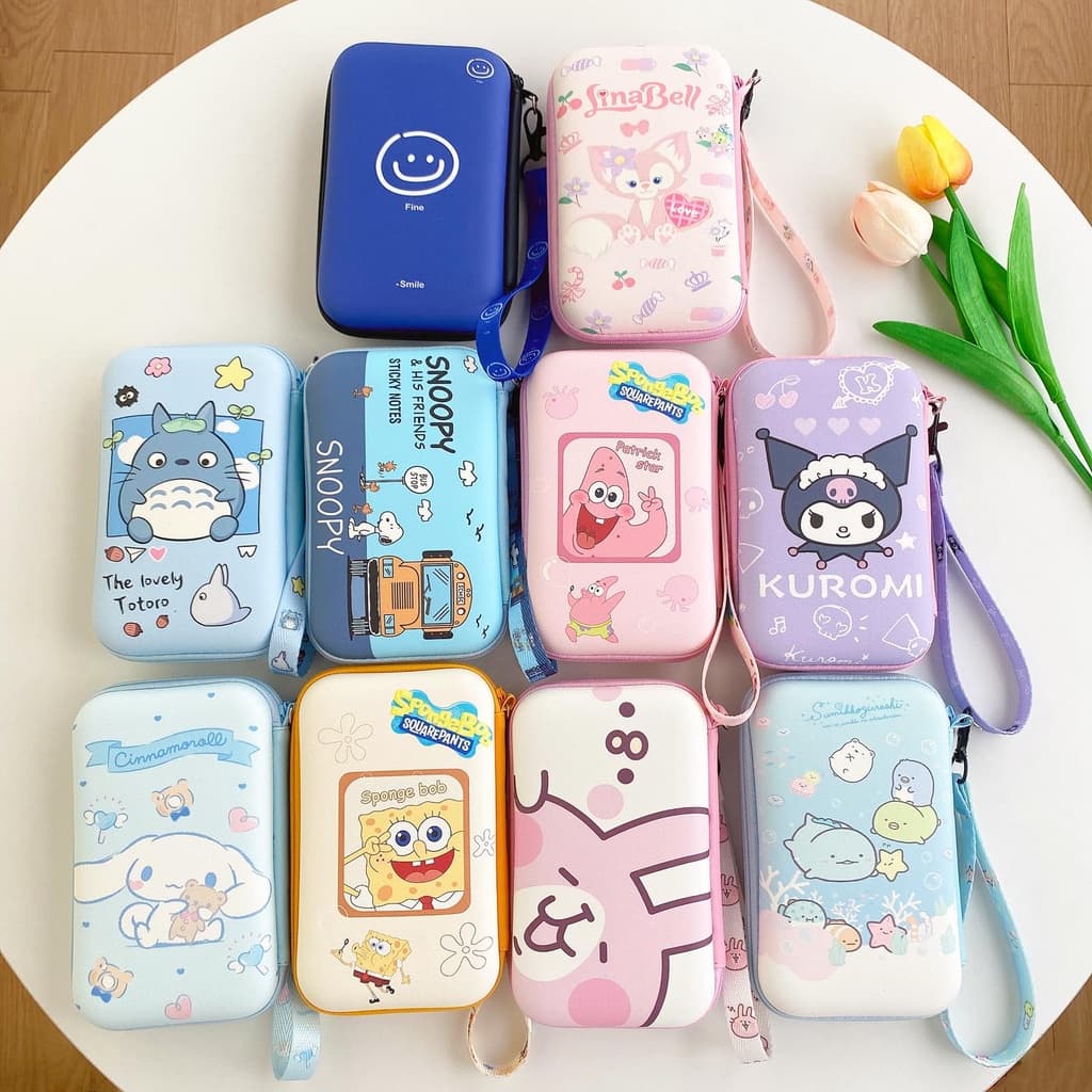 Bolsa De Armazenamento De Desenho Animado Bonito Leopardo Para airpods Estojo Fone De Ouvido iPhone Cabo USB Acessórios