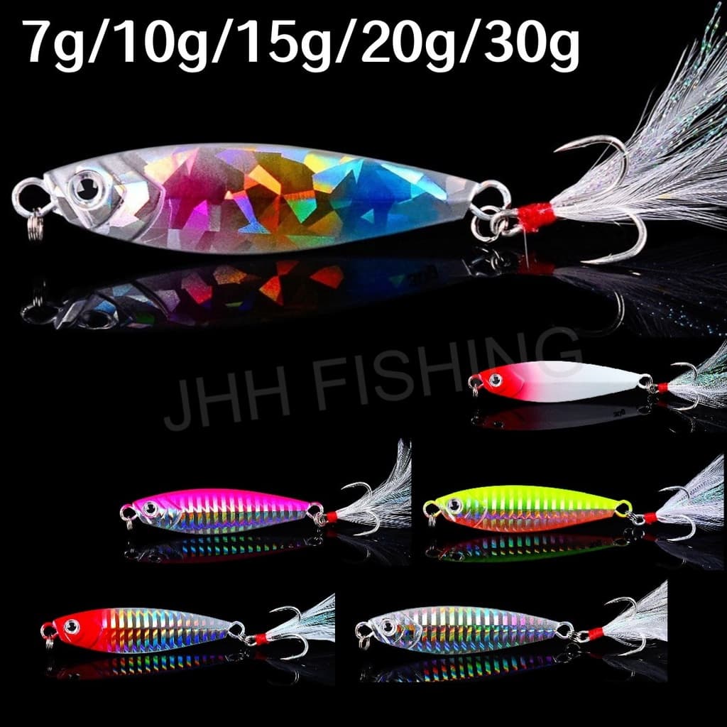 7g ~ 30g Isca sub Chumbo Peixe Placa De Ferro Com Gancho De Tanque De Sangue 3D metal Falsa Balanço Lento Equipamento De
