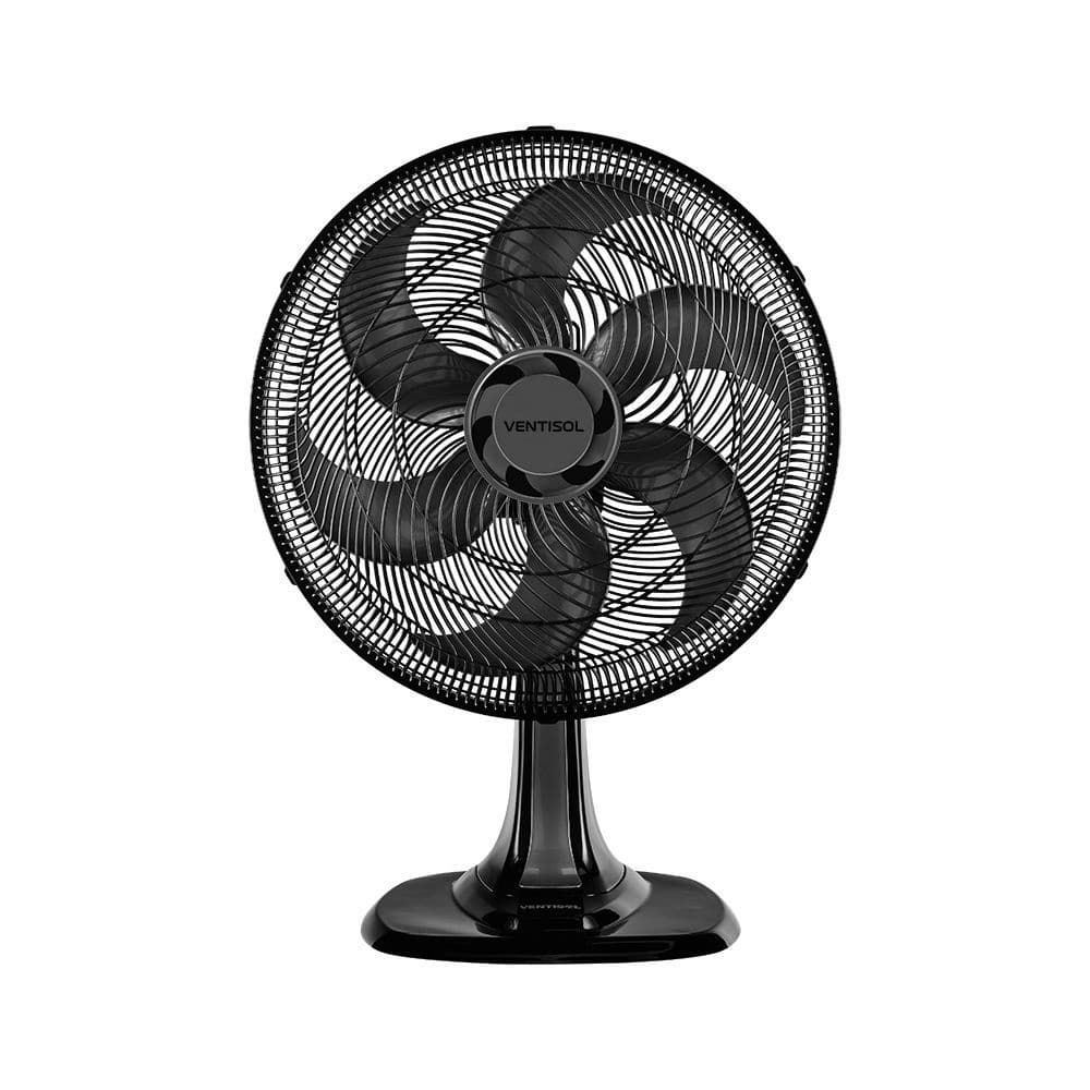 Ventilador de Mesa 40CM Oscilante Turbo 6 Pás Preto 127V Premium Ventisol