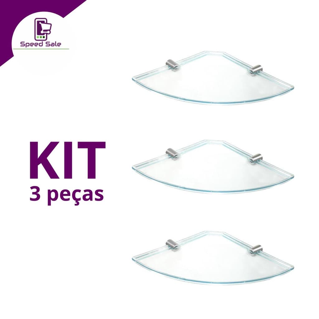 Kit com 3 Prateleira de banheiro shampoo organizador sabão canto suporte para parede cozinha box