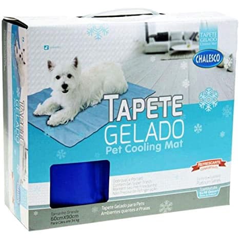 Chalesco Tapete Gelado Pet Cooling Mat Grande 60cm X 90 Cm Cor Azul