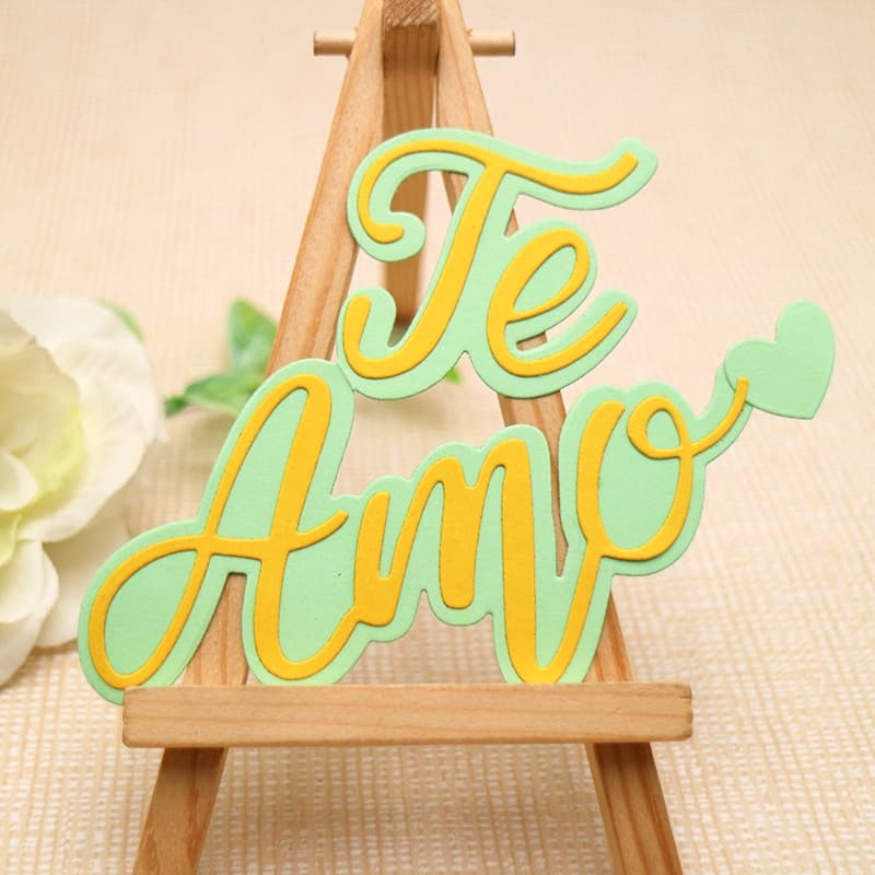 Te Amo Corte De Metal Matrizes Papel Em Relevo Stencil Scrapbooking Cartão De Boas Festas DIY Cortes Artesanais