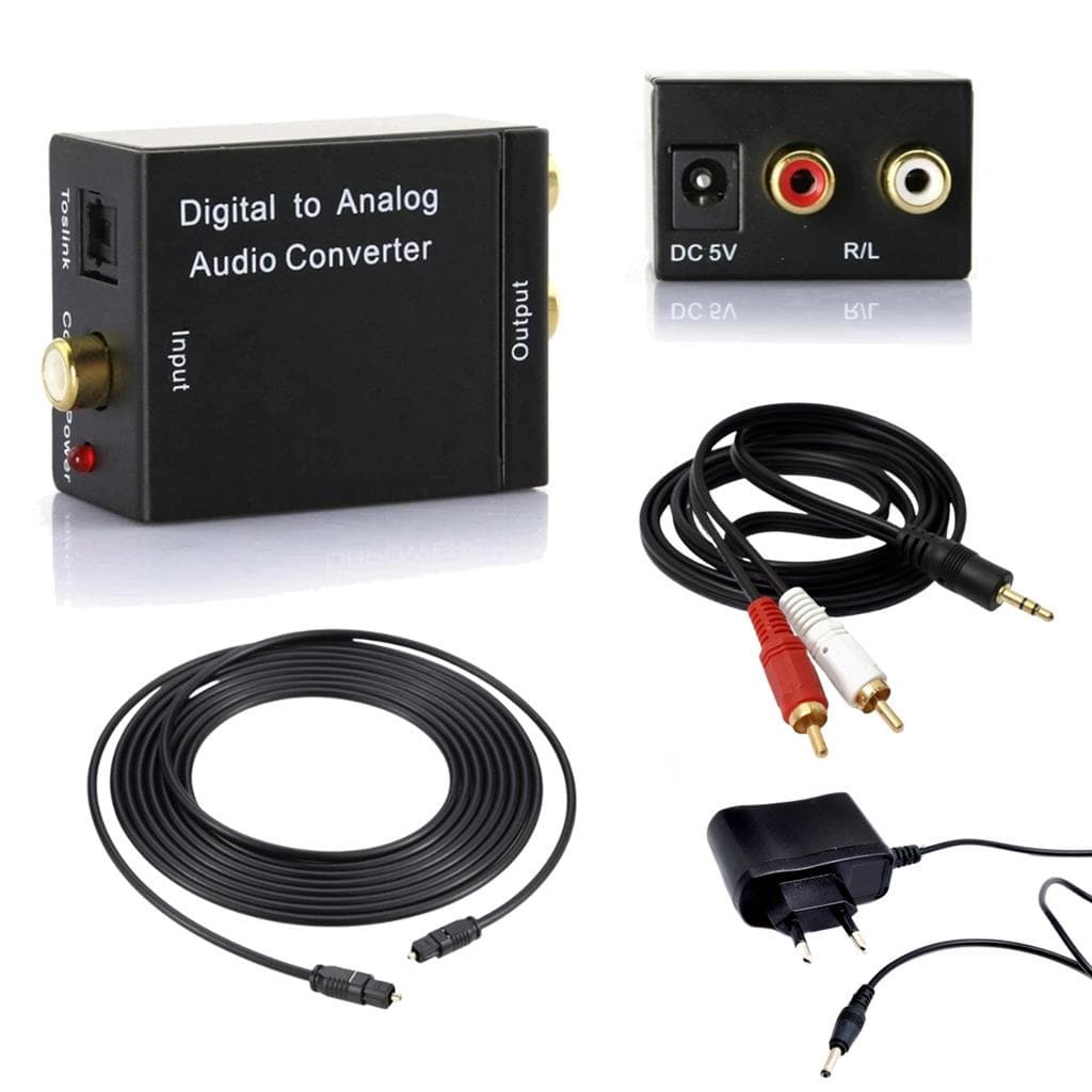 Kit Conversor Audio Digital Cabo Optico + RCA Auxiliar P2 Smart Tv Home Theater Estereo