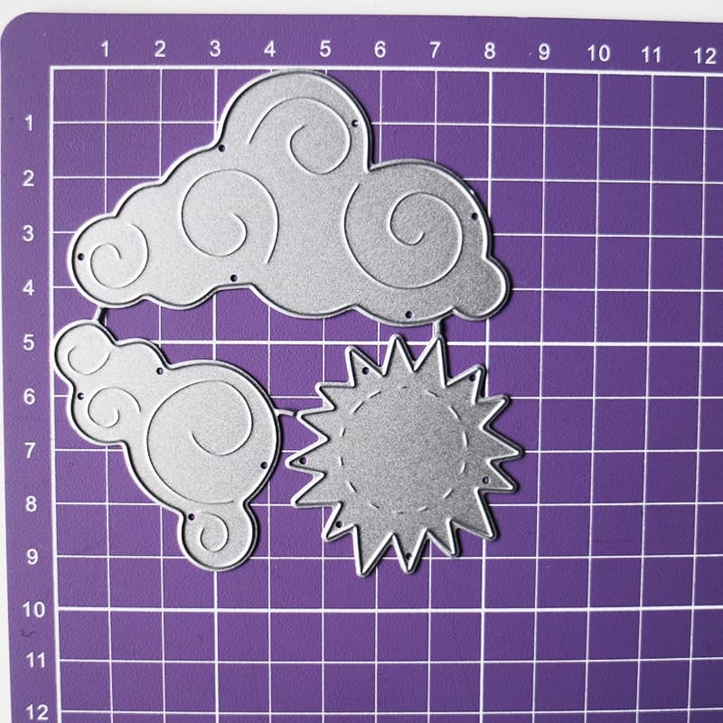 Cortes De Metal Sol E Nuvem Em Relevo Stencil Cartão De Boas Festas DIY Artesanais