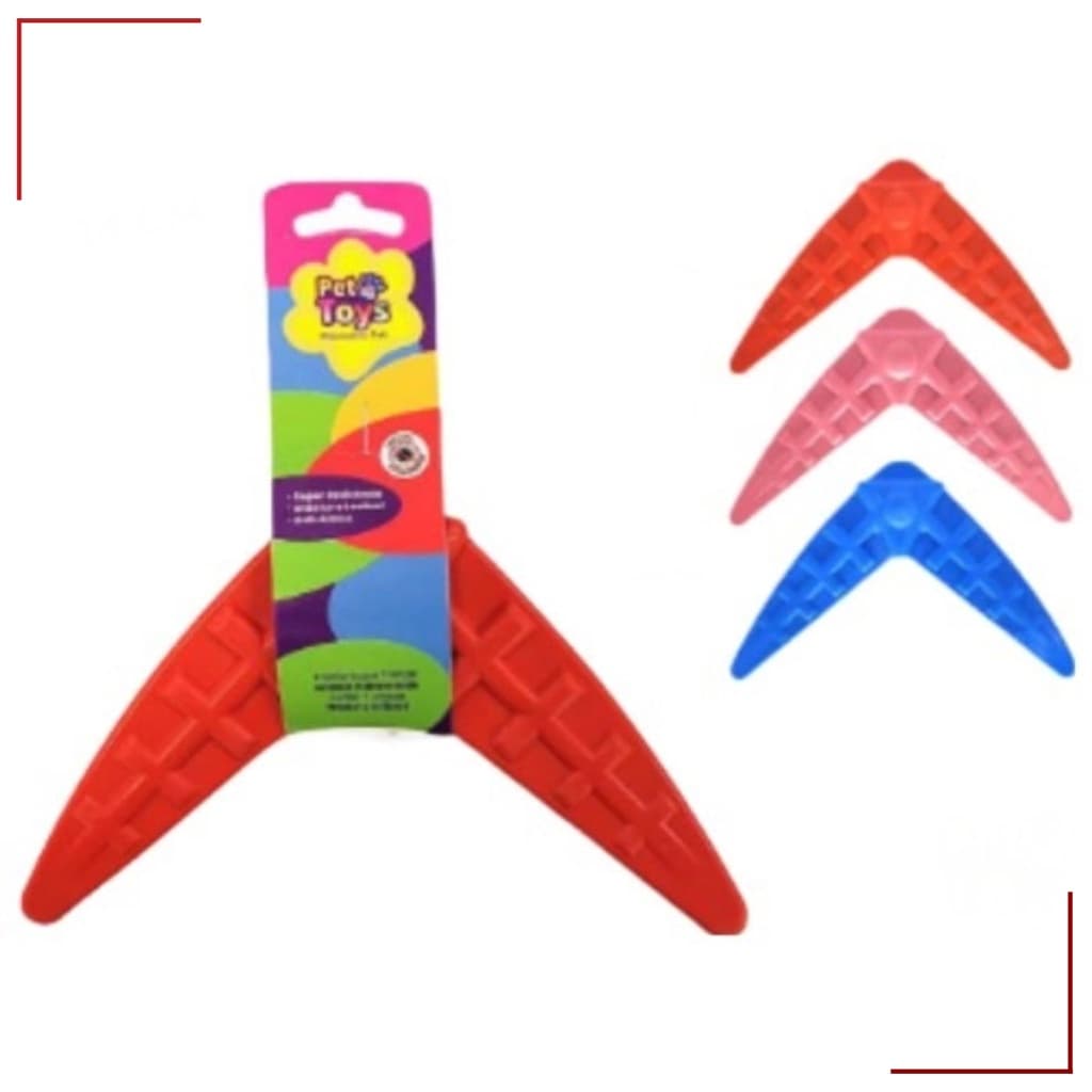 Brinquedo Interativo Bumerangue Maciço Borracha para Cães Cachorros Gatos Pet Toys