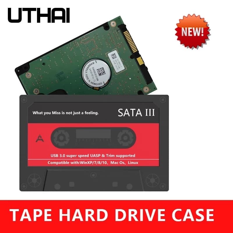 Novo Disco Rígido externo USB 3.0 SATA 5Gbps 2.5 Polegadas HD Exterior Capa Para PC/Notebook Fita Rígida