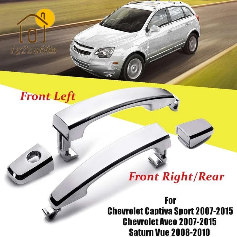2X Frente Esquerda Com Chaveiro Direita/Traseira Cromado ABS Tampas De Maçaneta Externa Para Chevrolet Captiva Sport/Aveo/Saturn