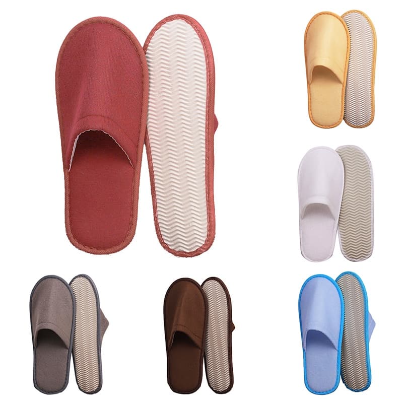 Cor sólida Scuff Wedding Hotel Guest Non-slip Água Ripple Sole Descartável Household Chinelos