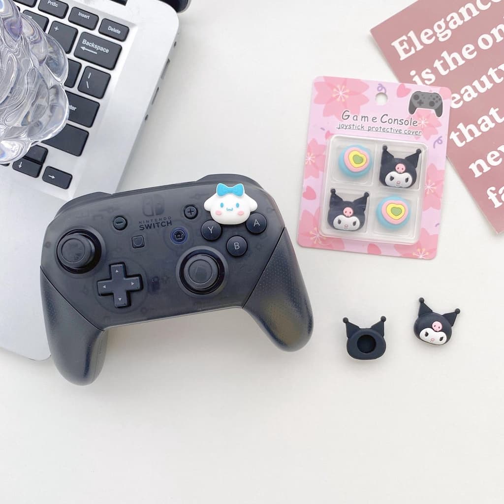 4pçs Capa De Joystick De Desenho Fofo Animado Pega Para Nintendo Switch Pro JoyCon Controlador Gamepad Silicone Macia