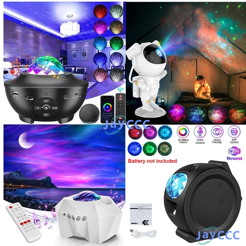Projetor De Claro Led usb bluetooth música oceano padrão de água chama estrelado céu projetor luz estágio luz laser luz noturna