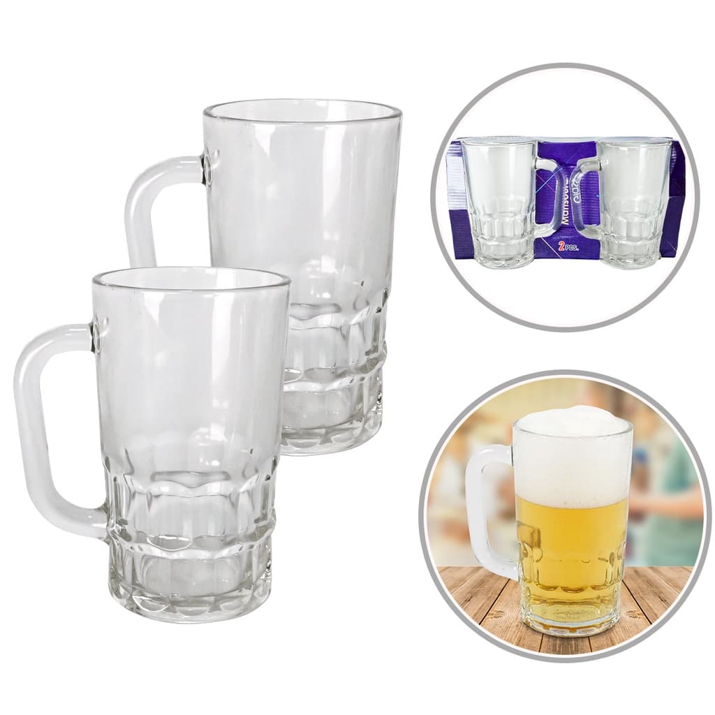 Conjunto Caneca de Chopp Cerveja Vidro com 2 Unidades