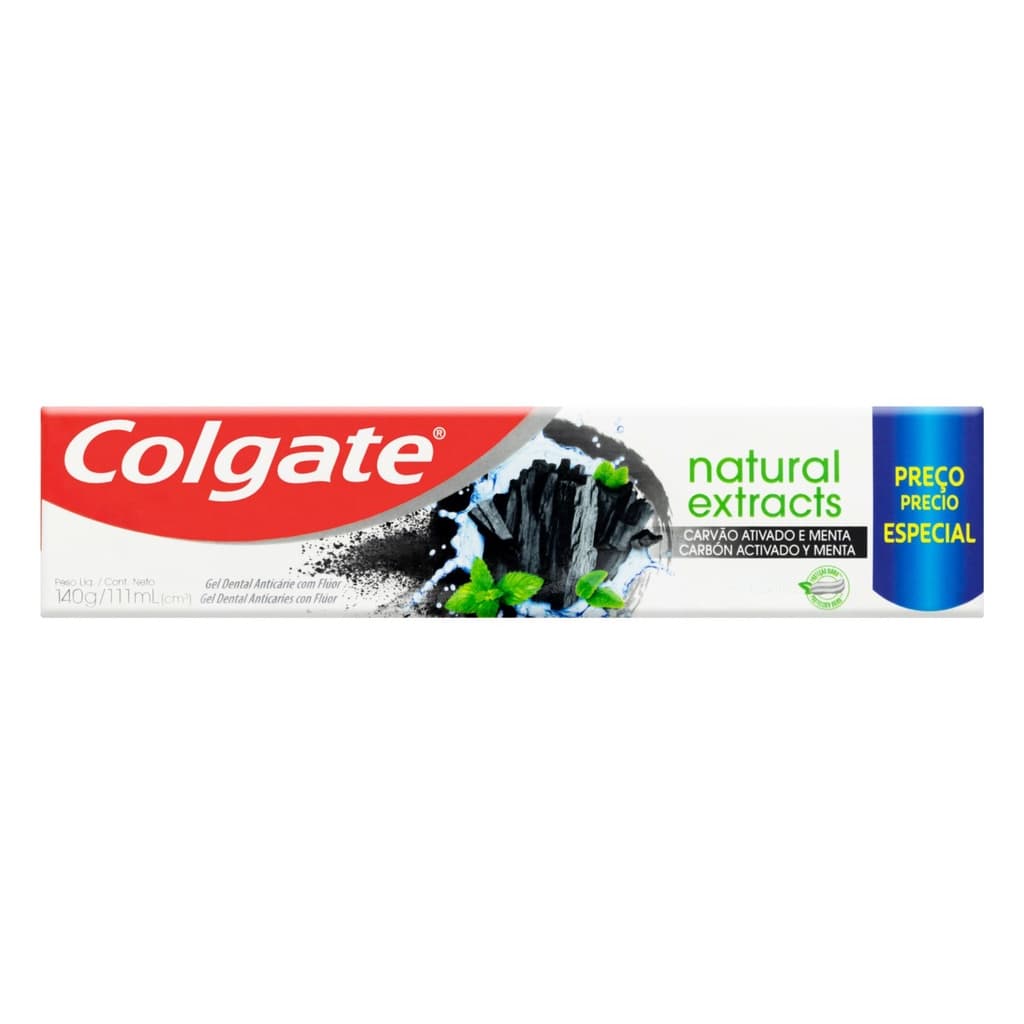 Pasta de dentes Colgate Natural Extracts Carvão Ativado Menta  em gel 140 g