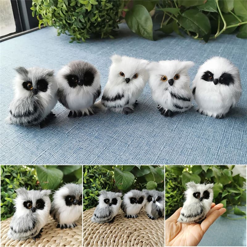Simulação De 7CM Coruja Ornamento Requintado Bonito Lovely Furry Pelúcia