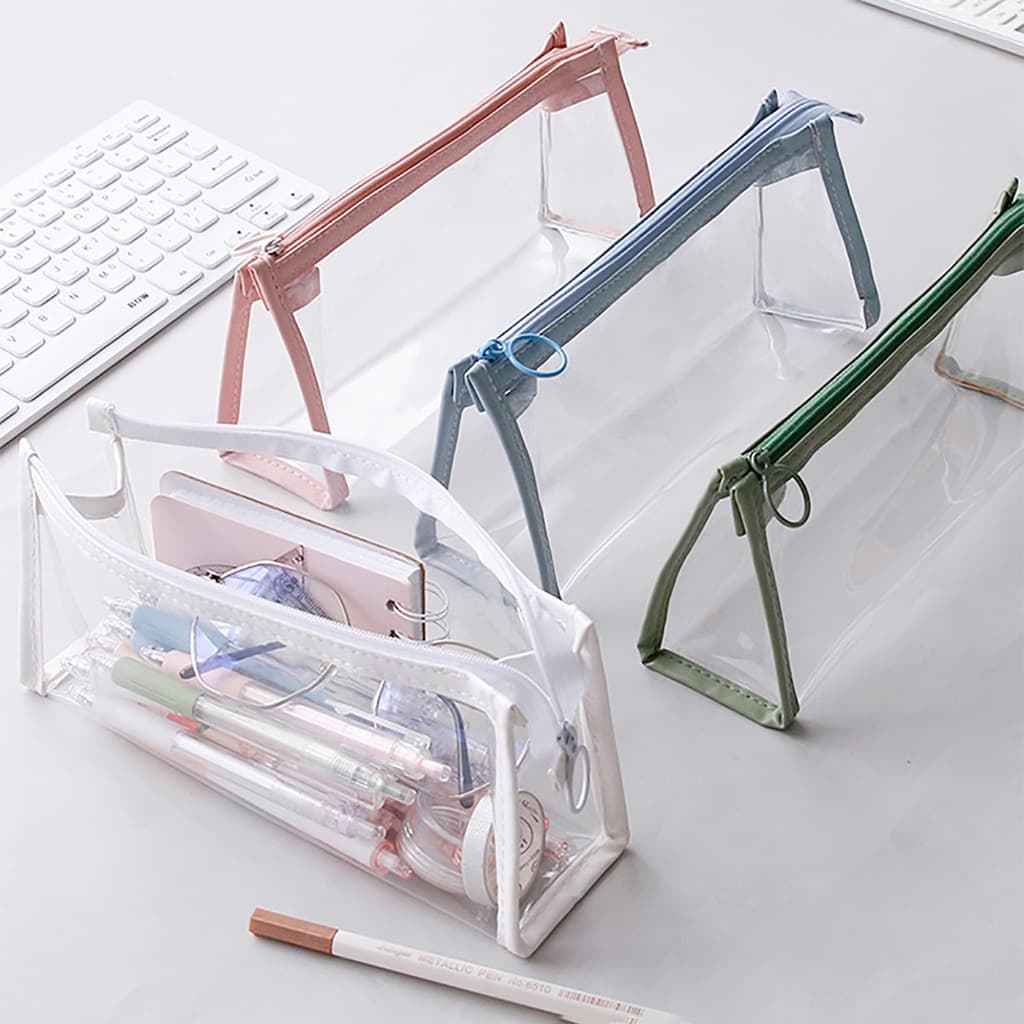 Exame Estojo Transparente De Lápis Para Estudantes Escolar Kawaii Caixa De Caneta Astuccio Scuola Estuche