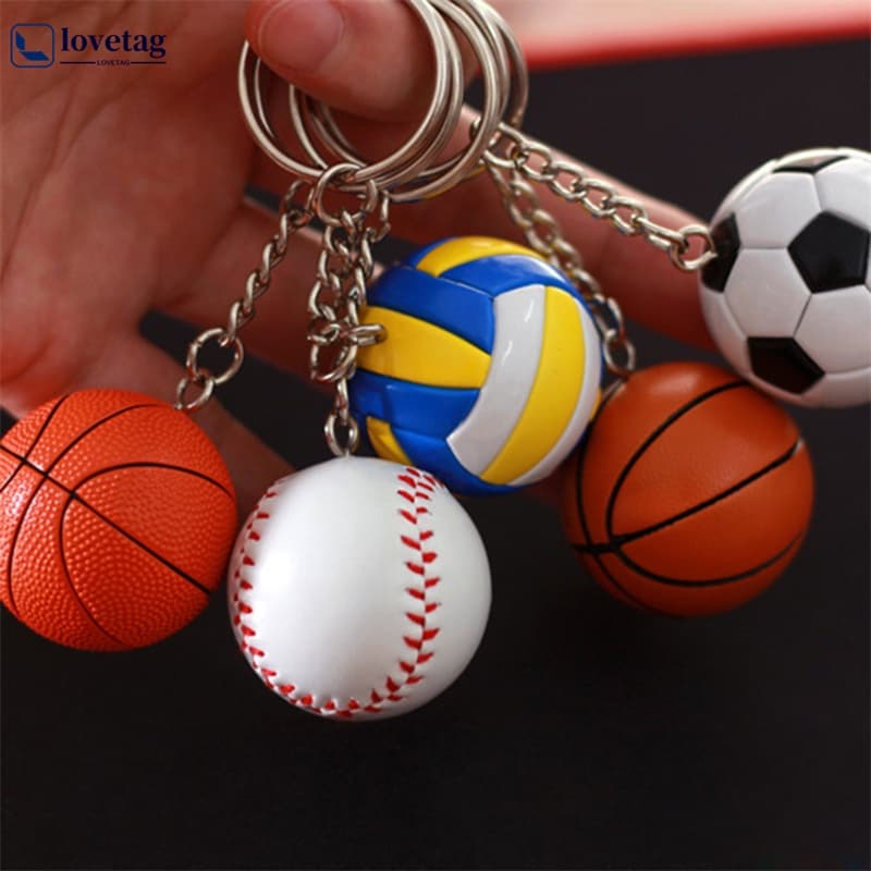 LT 1 PC Simulação Criativa Bola Esportiva De Voeibol Basquetebol De Futebol Jóias De Chaveiro