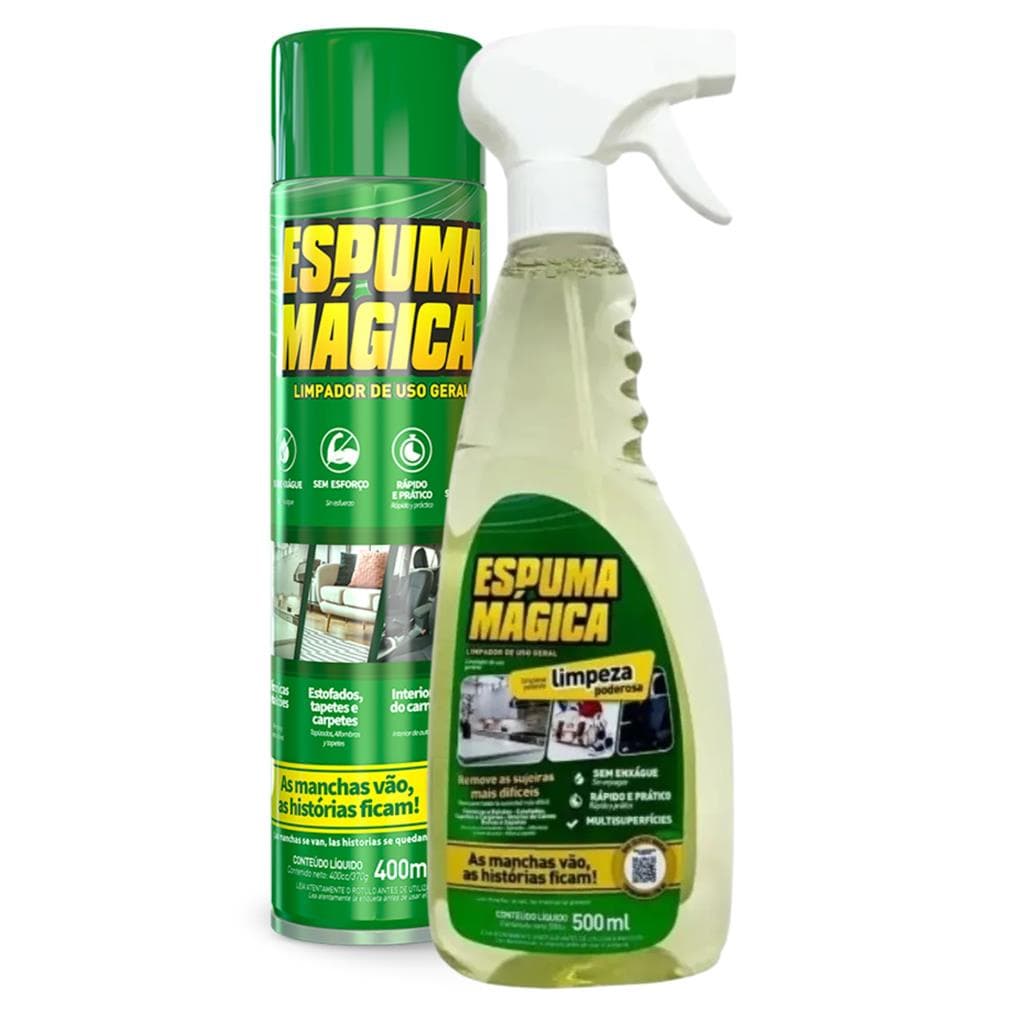 Kit Espuma Magica Limpa Seco Uso Geral Sofa Tenis Colchao