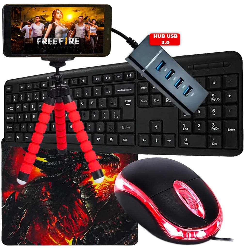 Kit Mobilador Gamer Sem Delay Com Hub 3.0 4 Portas