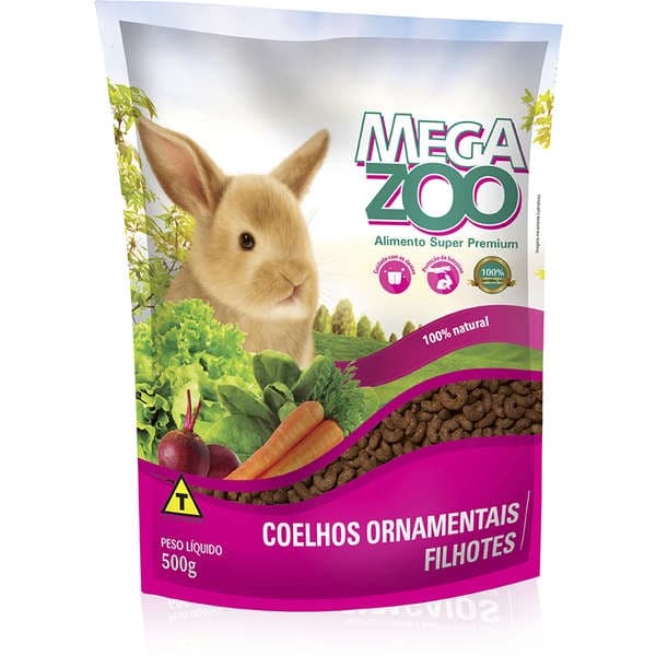 Alimento Extrusado Megazoo Para Coelhos Ornamentais Filhotes 500g